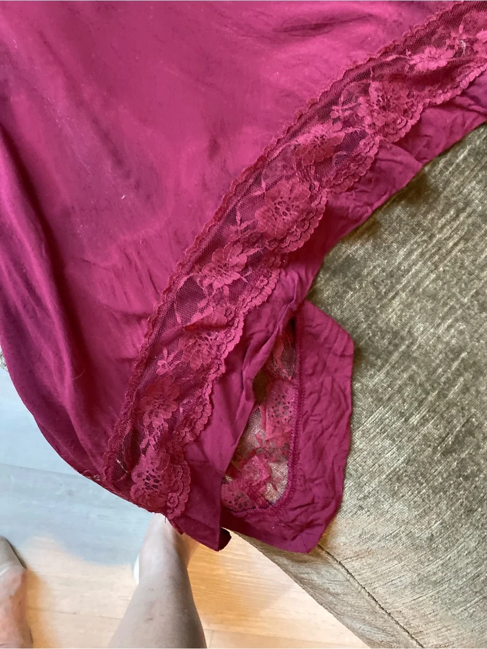 Free People Lace-Hem Sleeveless Tank - Magenta